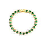 Gold-Plated Green Zircon Tennis Bracelet