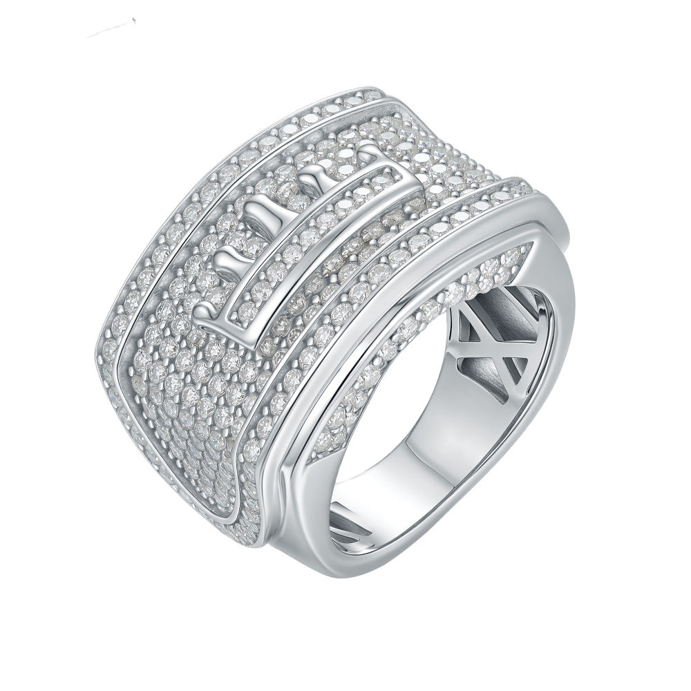 S925 Silver Crown Moissanite Ring
