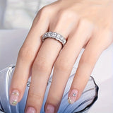 S925 Silver Moissanite Eternity Halo Ring