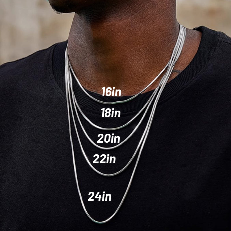 S925 Sterling Silver Minimalist Snake Bone Chain Necklace