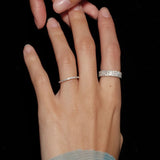 S925 Sterling Silver Minimalist Full-Pavé Moissanite Ring