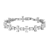 Four-Leaf Clover Zircon Charm Bracelet – Elegant Lucky Jewelry for Women or Man