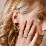 Heart Chain Stainless Steel Ear Gauge Tunnels 2Pcs