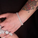 S925 Sterling Silver Moissanite Gothic Cross Bracelet