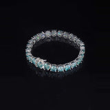 S925 Silver lake Green Moissanite Tennis Bracelet