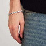 Full Zircon Pave Cross Tennis Bracelet