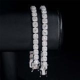 S925 Silver 6mm Classic Box-Link Moissanite Bracelet