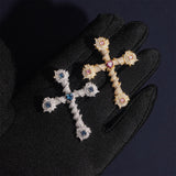 S925 Silver Luxury Baroque Moissanite Cross Necklace
