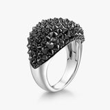 Reverse-Set Black Moissanite Signet Ring