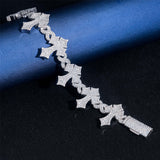 S925 Silver Moissanite Gothic Cross Bracelet