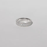 S925 Sterling Silver Minimalist Full-Pavé Moissanite Ring