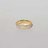S925 Sterling Silver Minimalist Full-Pavé Moissanite Ring