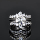 S925 Silver 3 Carat Moissanite Stacking Princess Ring