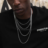 S925 Sterling Silver Minimalist Snake Bone Chain Necklace