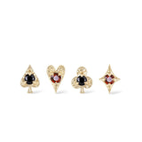 14K Solid Gold Internally Threaded Helix Piercing Earring – Card Suit Collection