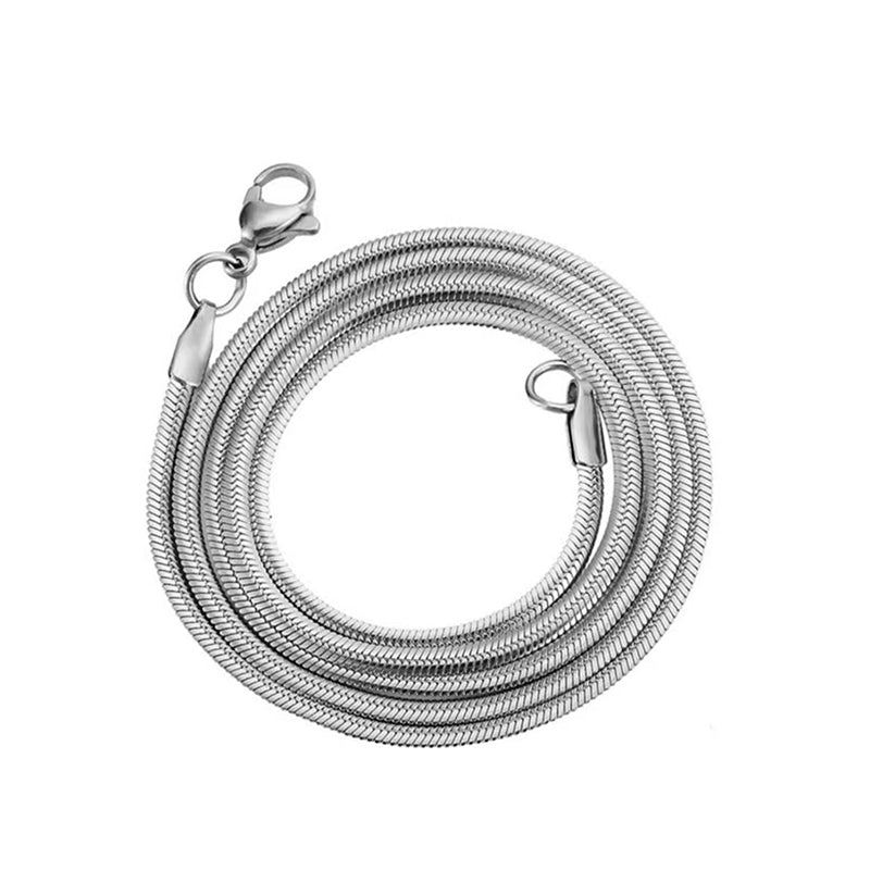 S925 Sterling Silver Minimalist Snake Bone Chain Necklace