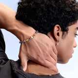 Colorful Zircon & Shell Bead Bracelet