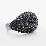 Reverse-Set Black Moissanite Signet Ring