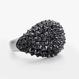 Reverse-Set Black Moissanite Signet Ring