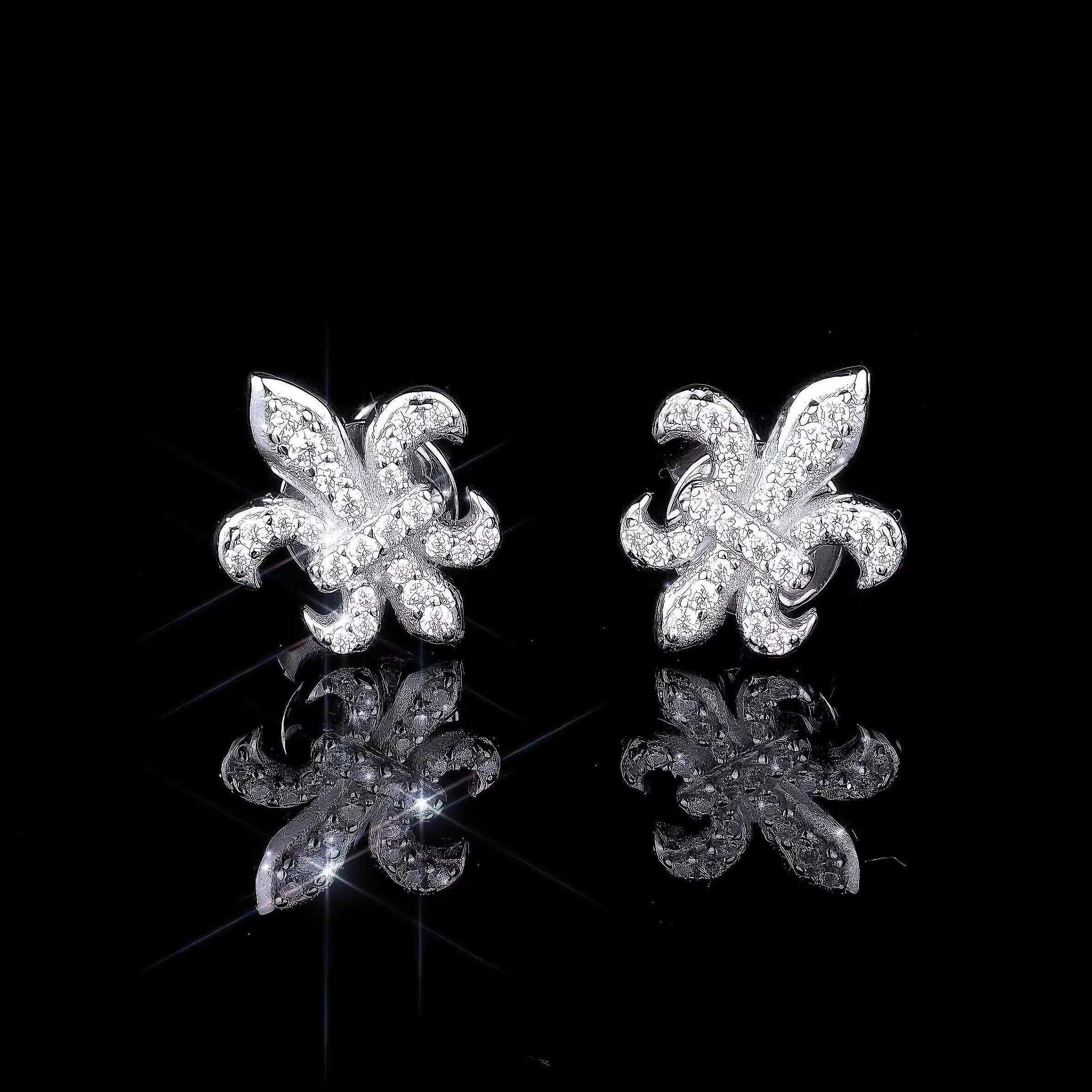 S925 Silver Iris Moissanite Stud Earrings