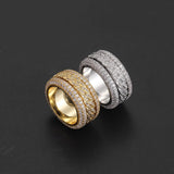 S925 Silver Spinning Moissanite Cuban Band Ring