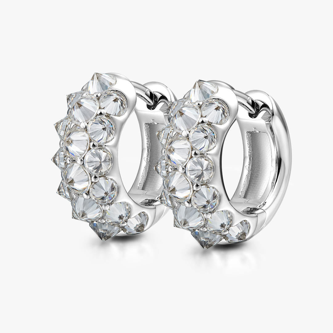 S925 Silver Reverse-Set Moissanite Earrings