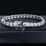 S925 Silver 6mm Classic Box-Link Moissanite Bracelet