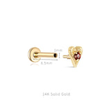 14K Solid Gold Internally Threaded Helix Piercing Earring – Card Suit Collection