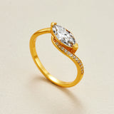 Marquise Cut 1 Carat Moissanite S925 Silver Layered Ring