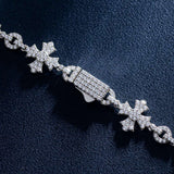 S925 Silver Moissanite Iced Crossfire Tennis Chain