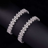 S925 Sterling Silver Moissanite Gothic Cross Bracelet