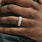S925 Silver Iced-Out Moissanite Octagon Ring