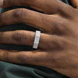 S925 Silver Iced-Out Moissanite Octagon Ring