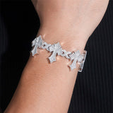 S925 Silver Moissanite Gothic Cross Bracelet