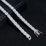 S925 Silver 6mm Classic Box-Link Moissanite Bracelet