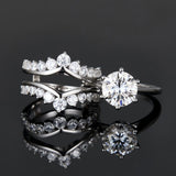 S925 Silver 3 Carat Moissanite Stacking Princess Ring