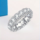S925 Silver Moissanite Eternity Halo Ring