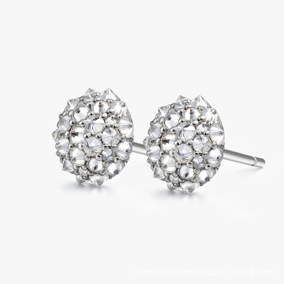 S925 Silver Reverse-Set Moissanite Stud Earrings