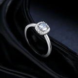 S925 Silver 0.5ct Gray Moissanite Halo Ring