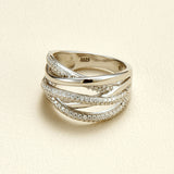 Multi-Band Moissanite S925 Silver Statement Ring
