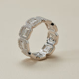 Geometric Moissanite S925 Silver Band Ring