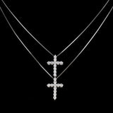 S925 Silver Moissanite Cross Necklace
