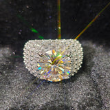 S925 Silver 10 Carat Moissanite Statement Ring
