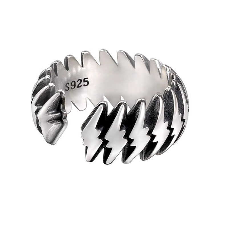 S925 Sterling Silver Lightning Wrap Adjustable Ring