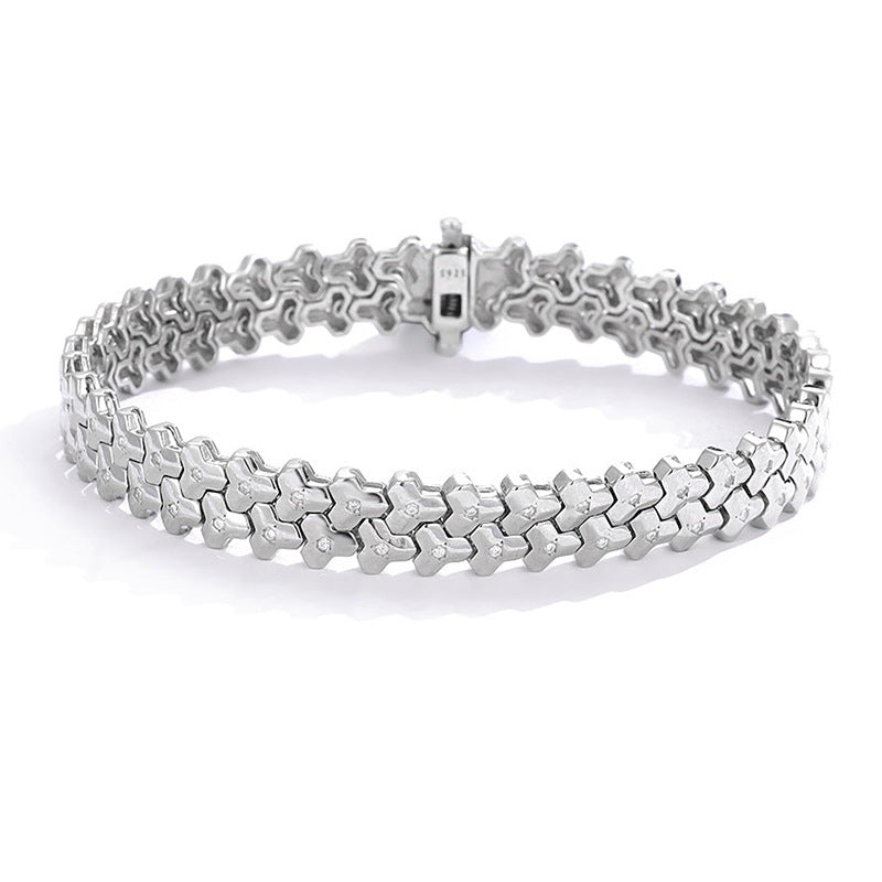S925 Silver Dragon Scale Moissanite Bracelet