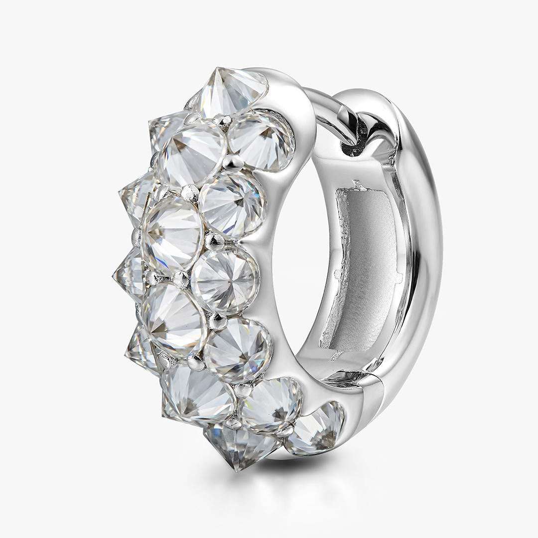 S925 Silver Reverse-Set Moissanite Earrings