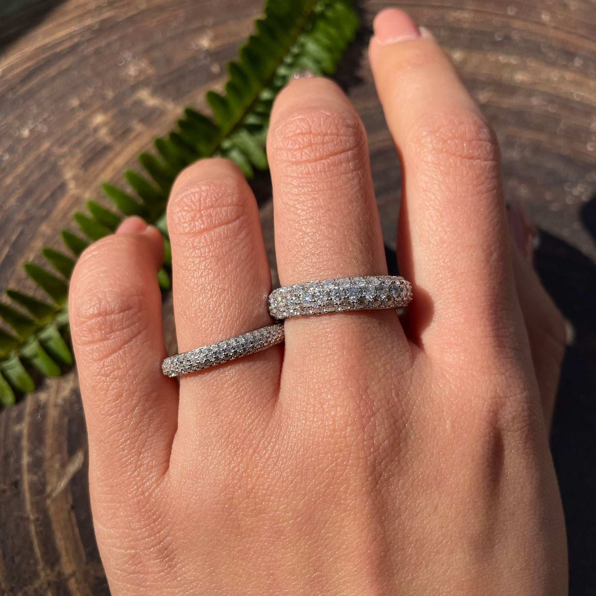 Moissanite Eternity Ring In S925 Sterling Silver