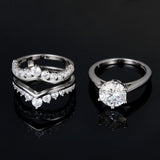 S925 Silver 3 Carat Moissanite Stacking Princess Ring