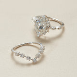 Vintage Floral S925 Silver 2Carat Moissanite Bridal Set