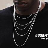 S925 Sterling Silver Minimalist Snake Bone Chain Necklace